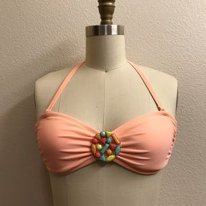 Xhilaration Bejeweled Front Bandeau Bikini Top